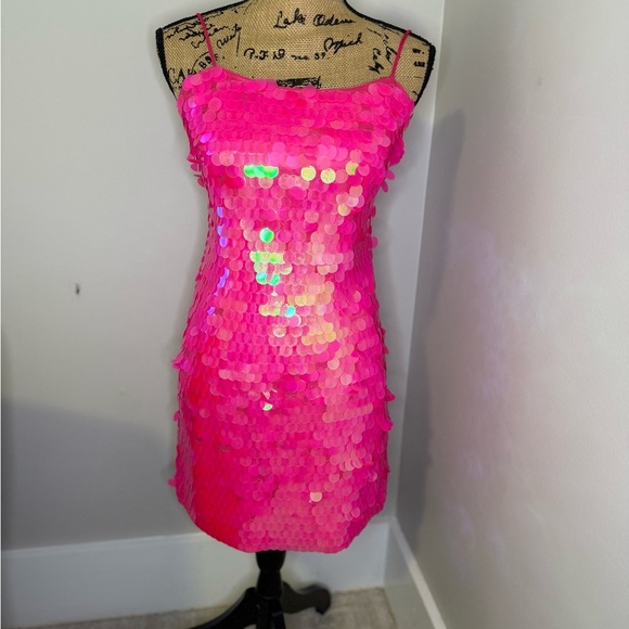 Milly Fuchsia Sequin Dress - Picture 7 of 8